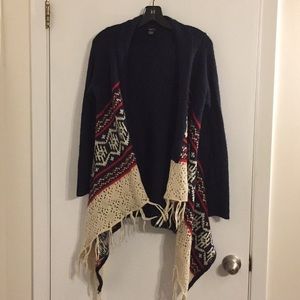 Rue 21 Navy/Off White Sweater Cardigan
